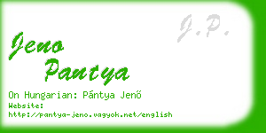 jeno pantya business card